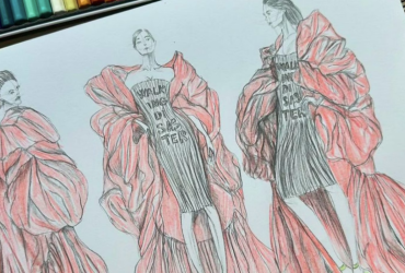 Šaty pro Evu Burešovou navrhla s oporou ve street stylu a kreativitě Zlata Stolaříková